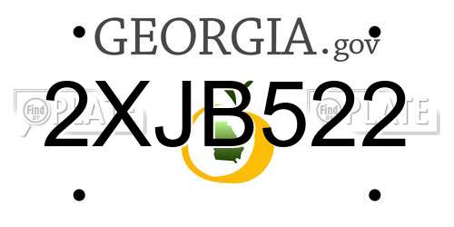 2XJB522 Georgia License Plate