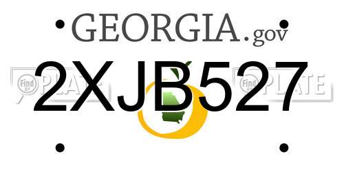 2XJB527 Georgia License Plate