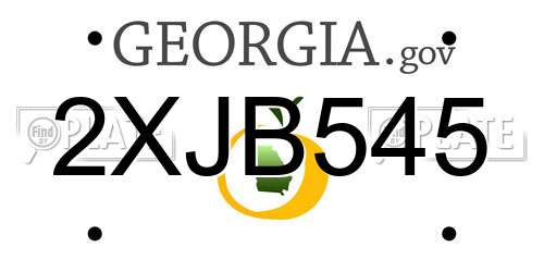 2XJB545 Georgia License Plate