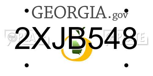 2XJB548 Georgia License Plate
