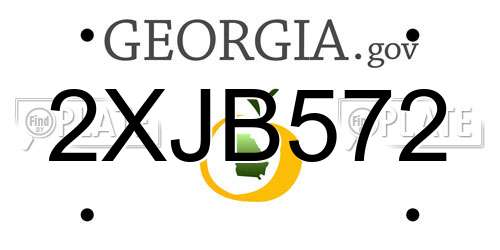 2XJB572 Georgia License Plate