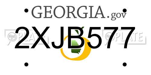 2XJB577 Georgia License Plate
