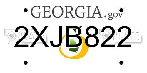 2XJB822 Georgia License Plate
