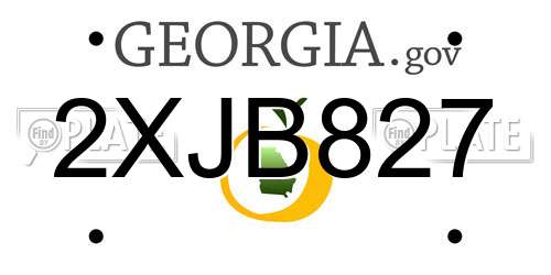 2XJB827 Georgia License Plate