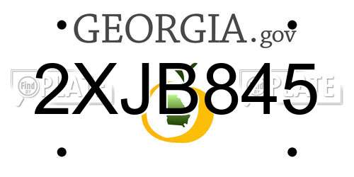 2XJB845 Georgia License Plate