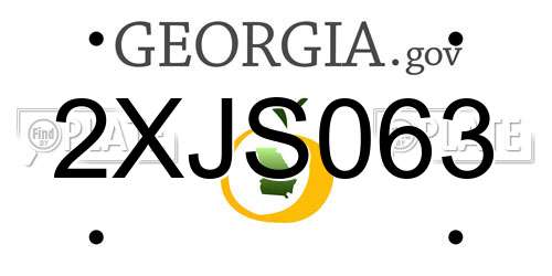 2XJS063 Georgia License Plate