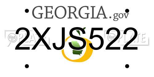 2XJS522 Georgia License Plate
