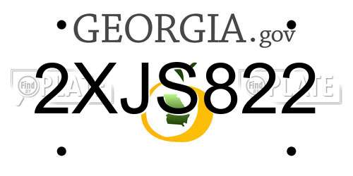 2XJS822 Georgia License Plate