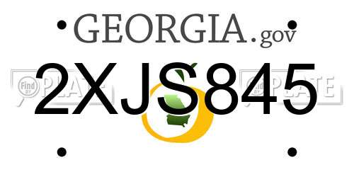 2XJS845 Georgia License Plate