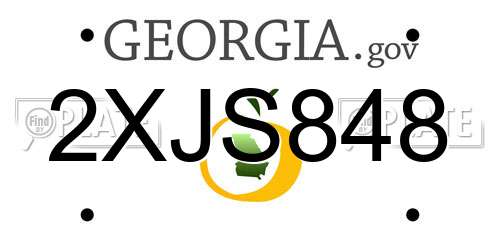 2XJS848 Georgia License Plate