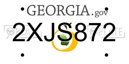 2XJS872 Georgia License Plate