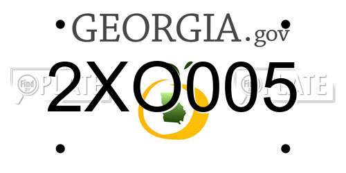 2XO005 Georgia License Plate