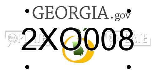 2XO008 Georgia License Plate