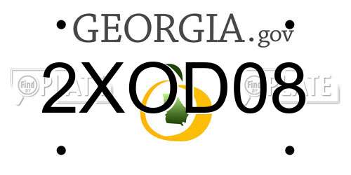 2XOD08 Georgia License Plate