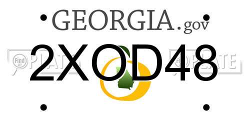 2XOD48 Georgia License Plate