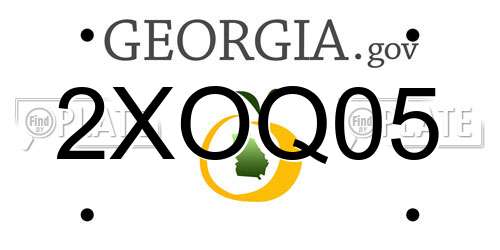 2XOQ05 Georgia License Plate