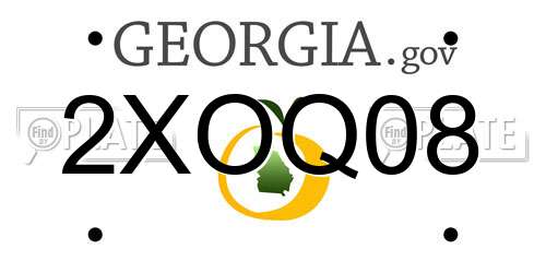2XOQ08 Georgia License Plate