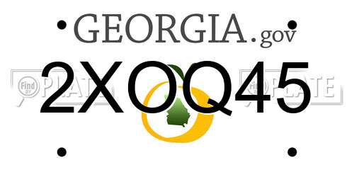 2XOQ45 Georgia License Plate