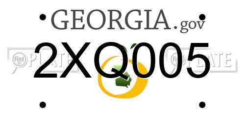 2XQ005 Georgia License Plate