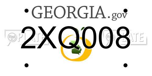 2XQ008 Georgia License Plate