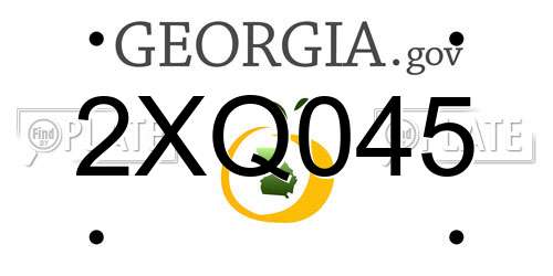 2XQ045 Georgia License Plate