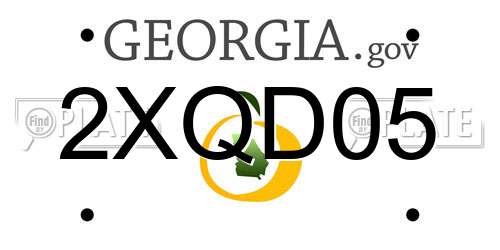 2XQD05 Georgia License Plate