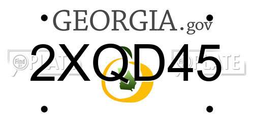 2XQD45 Georgia License Plate