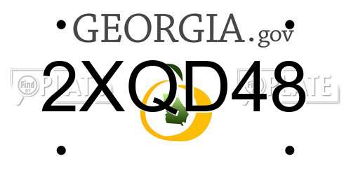 2XQD48 Georgia License Plate