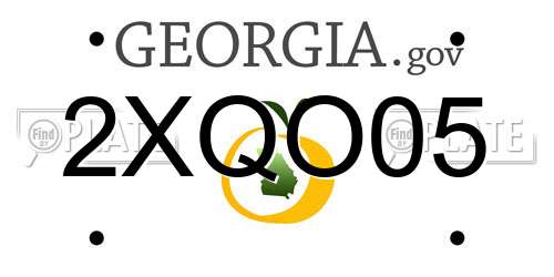 2XQO05 Georgia License Plate