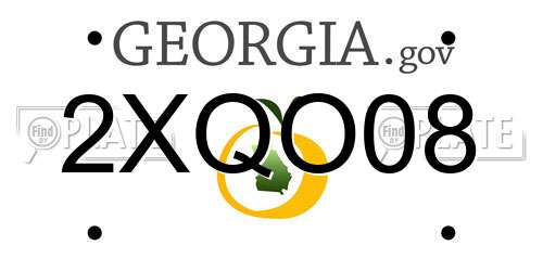 2XQO08 Georgia License Plate