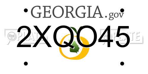 2XQO45 Georgia License Plate