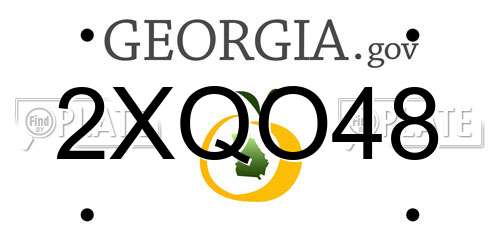 2XQO48 Georgia License Plate