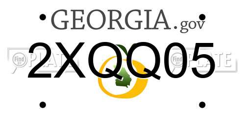 2XQQ05 Georgia License Plate