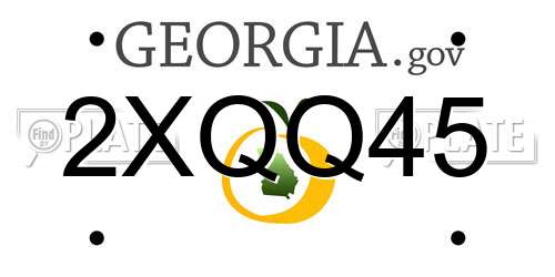 2XQQ45 Georgia License Plate