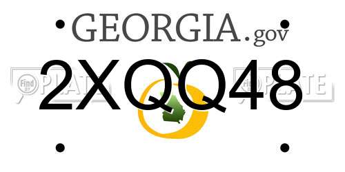 2XQQ48 Georgia License Plate