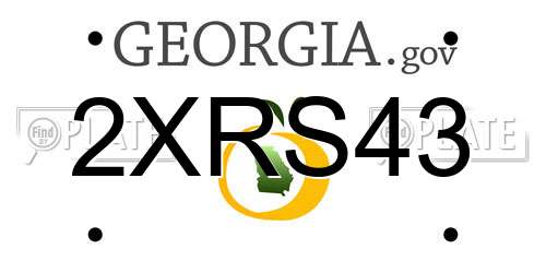 2XRS43 Georgia License Plate