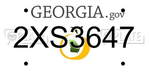 2XS3647 Georgia License Plate