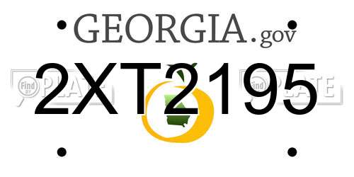 2XT2195 Georgia License Plate