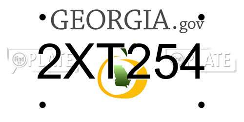 2XT254 Georgia License Plate