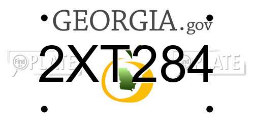 2XT284 Georgia License Plate