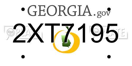 2XT7195 Georgia License Plate