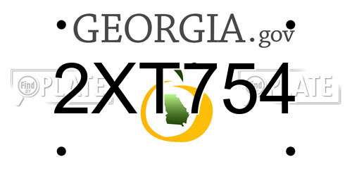 2XT754 Georgia License Plate