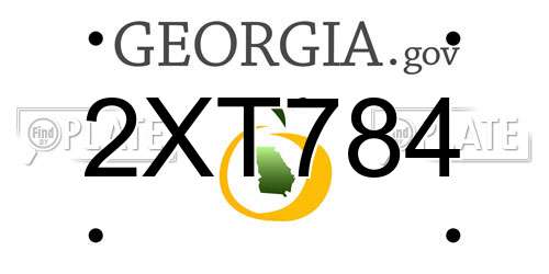 2XT784 Georgia License Plate