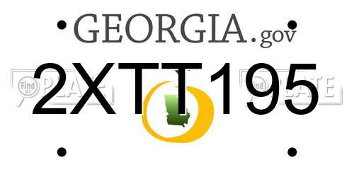 2XTT195 Georgia License Plate