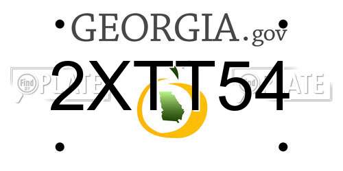 2XTT54 Georgia License Plate