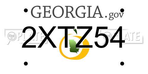 2XTZ54 Georgia License Plate