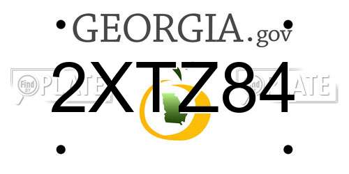 2XTZ84 Georgia License Plate