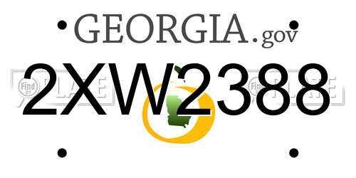 2XW2388 Georgia License Plate