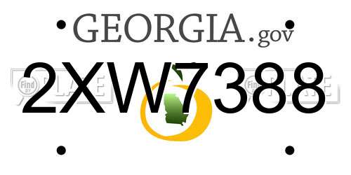 2XW7388 Georgia License Plate