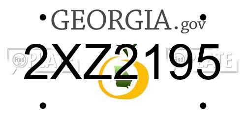 2XZ2195 Georgia License Plate